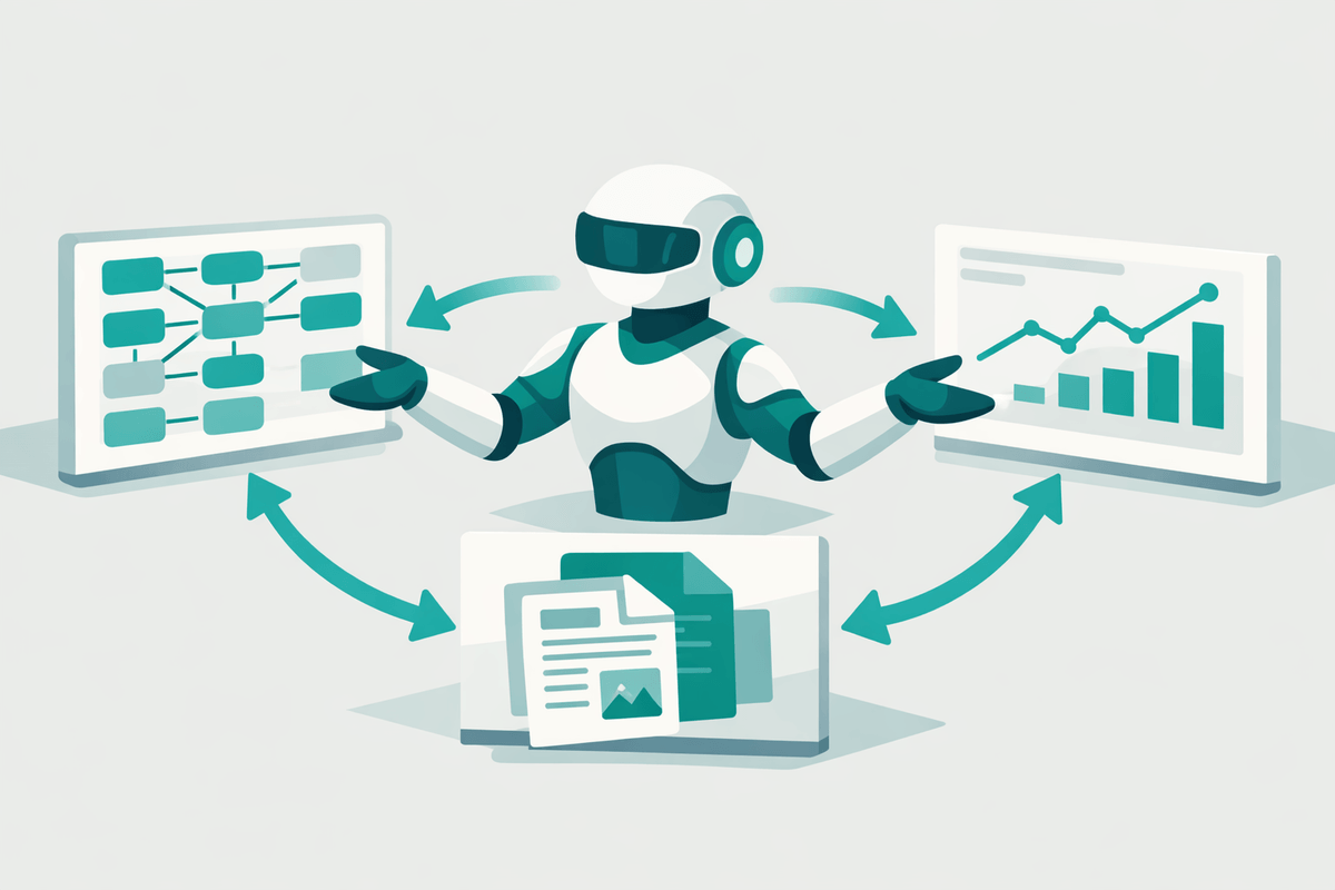 AI SEO agent automating tasks between keyword mapping, CMS, and analytics for SEO workflows