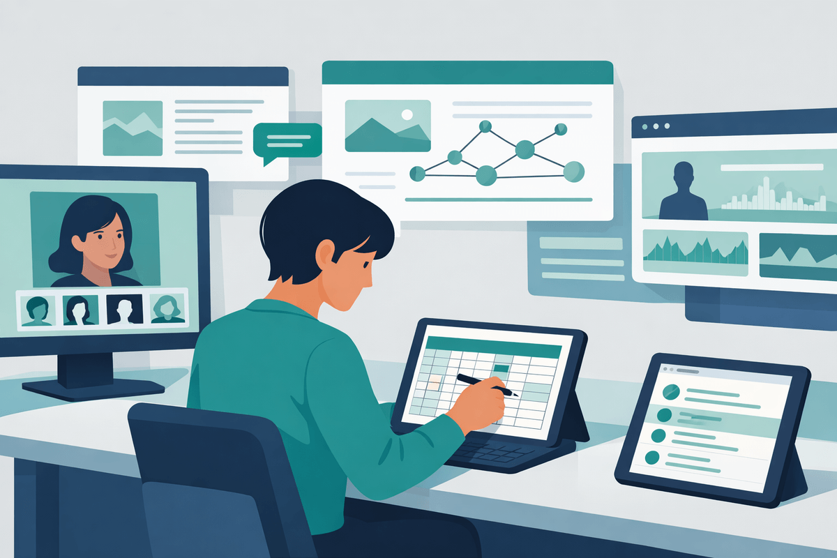 Researcher running the same prompt across multiple AI platforms and recording AI citation tracking results in a spreadsheet