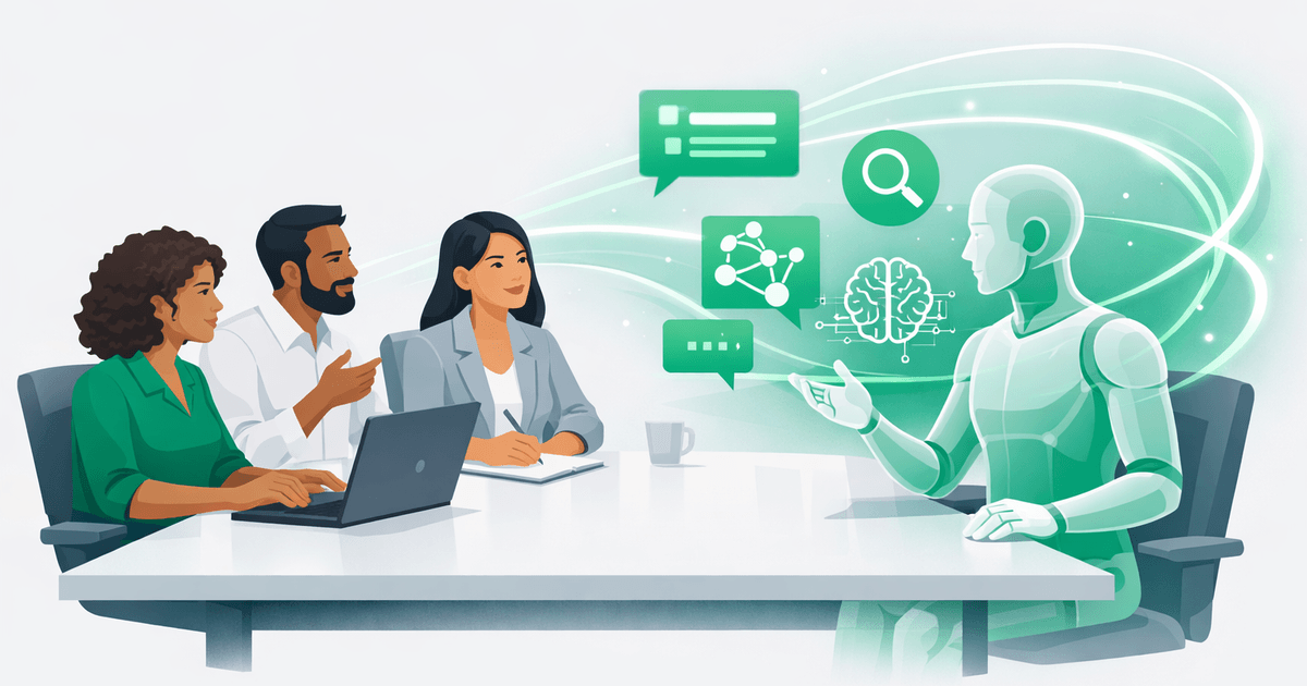 Digital AI marketing teammates collaborating with a B2B marketing team across AI search platforms