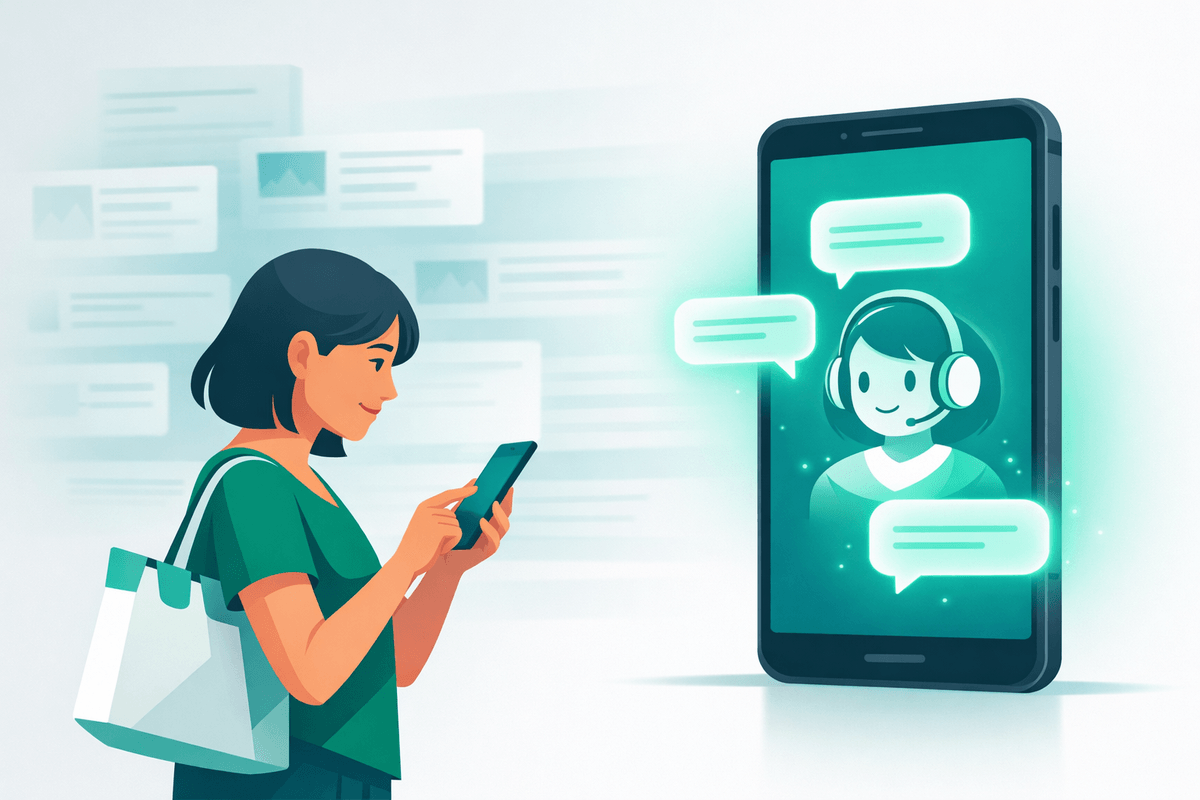 Shopper asking AI assistant for product recommendations as traditional search fades in future of SEO with AI-driven conversat