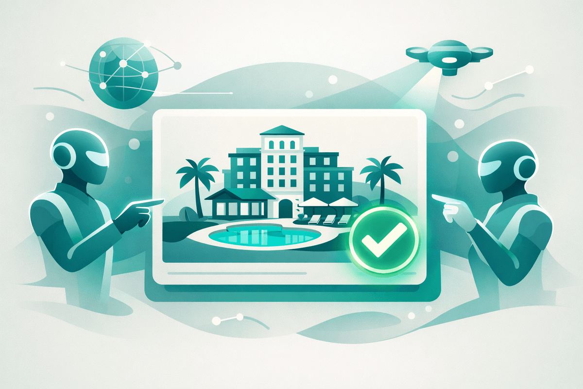 Hotel selected as a recommended card by an AI concierge in GEO for hotels and hospitality