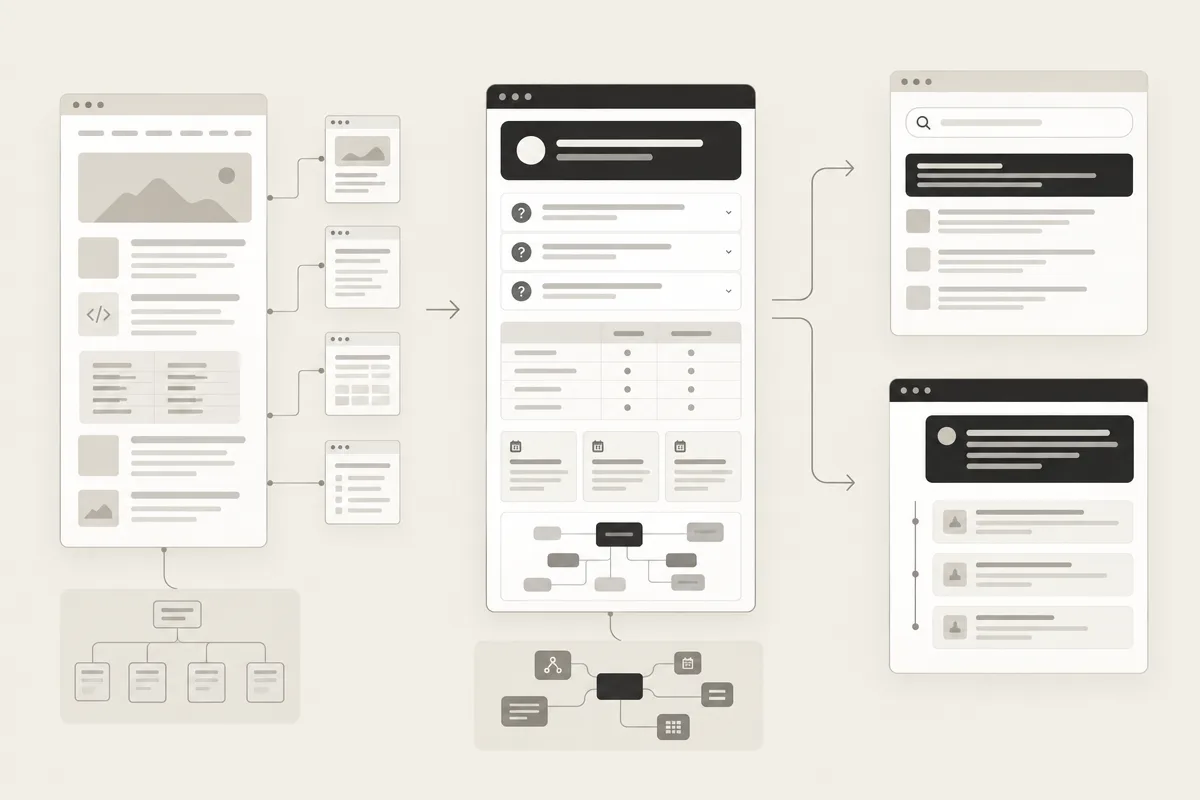 Workflow che aggiunge sezioni estraibili GEO a una solida base SEO
