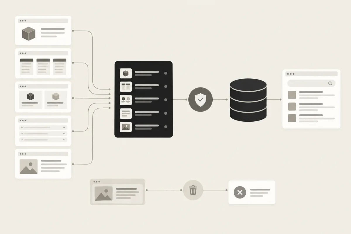 A wordless workflow batches priority URLs and sends verified updates to Bing for GEO discovery.