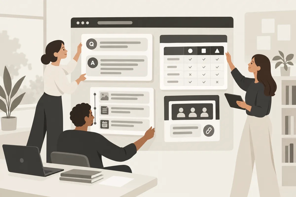 Un team costruisce moduli answer-first, prove e segnali di autorevolezza per la Perplexity SEO.